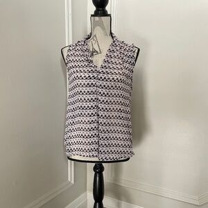RW&CO Sheer Polka Dot Sleeveless Blouse – Size Small